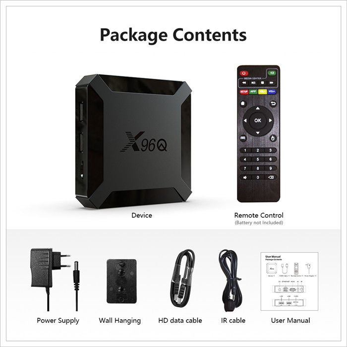 X96Q Smart Allwinner OTT Android TV Box H313 Quad Core 2GB 16GB Controllo vocale