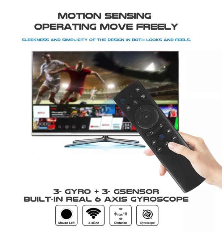 Telecomando Bluetooth IR Air Mouse 4K HDR per Android TV Streaming Media Player