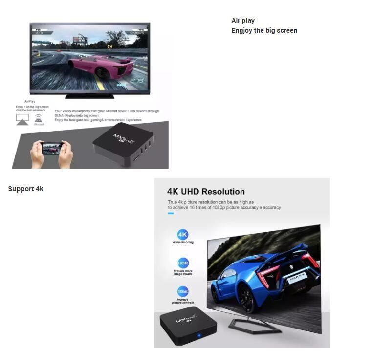 HD Free to Air  OTT TV Box MXQ PRO 4K 4 Core 64bit Android 7,1 H.265